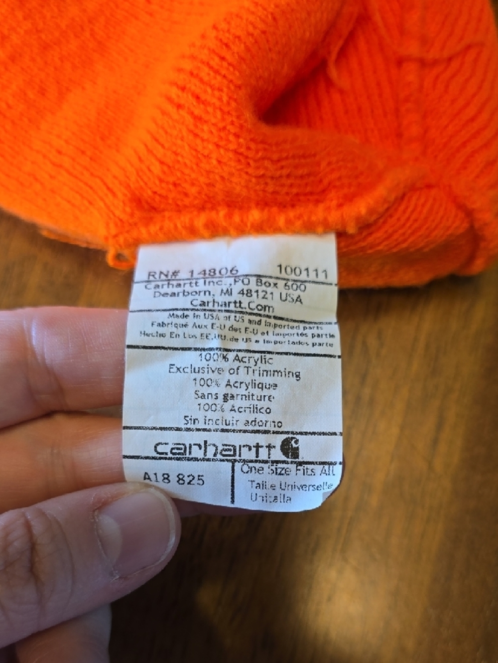 Carhartt Orange and Gray Fold Cuff Beanie - Picture 2 of 2